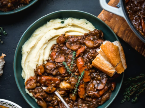 coq au vin แบบวีแกน